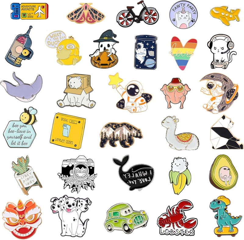 SINCCO 20/40/50 PCS Cute Enamel Backpack Pins, Funny Enamel Pins Bulk Set Cool Button Pins Aesthetic Brooch Lapel Pins Anime for Backpacks, Jackets, Hats, Kids, Girls - Image 4